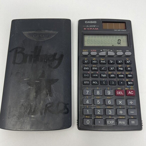 Casio fx-300W S-V.P.A.M. Scientific Calculator Solar Battery Case Tested Works - Picture 2 of 11